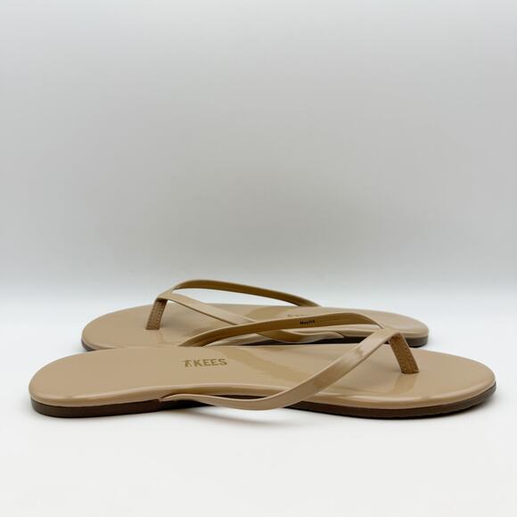 TKEES Womens Foundation Gloss Sandals US 8 Nude Cowhide Leather NWOB - Picture 4 of 12